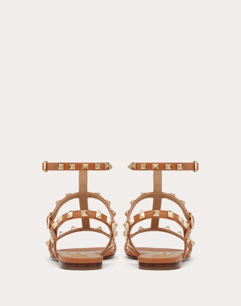 ROCKSTUD FLAT CALFSKIN SANDAL WITH STRAPS - Image 4